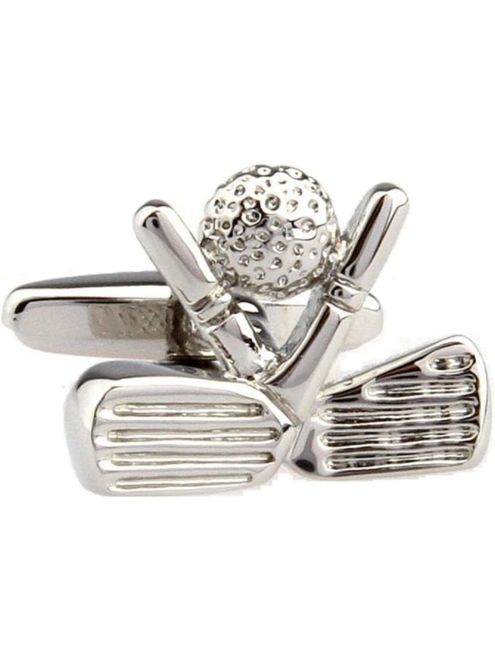 Golf Ball & Club Head Cufflinks Set in Gift Box with Polishing Cloth - Perfect